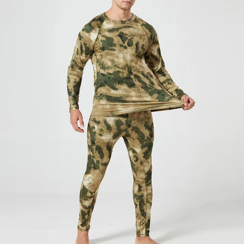 Vista 7 de Muscularfit Conjunto de 2 piezas para correr, fitness, compresión, manga larga, camuflaje, secado rápido, pantalones deportivos, gimnasio, yoga