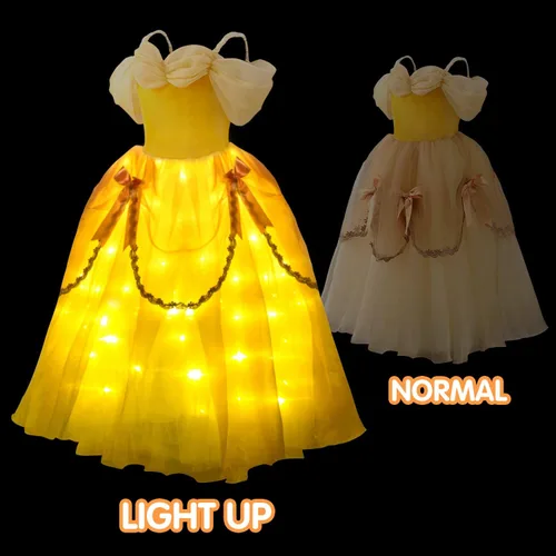 Vista 3 de UPORPOR Light Up Costume Kid Princess Dress Girl Fairy Fancy Outfit Birthday Christmas Halloween Cosplay Carnival, 2-14 Years