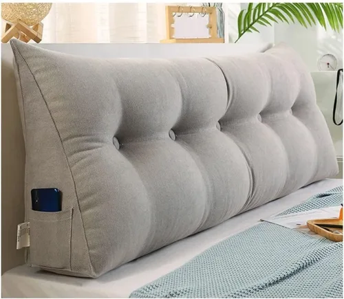 Vista 13 de Almohada triangular para cabecero, almohada de lectura, almohada grande para cabecero, soporte de espalda, cojín lumbar con funda extraíble