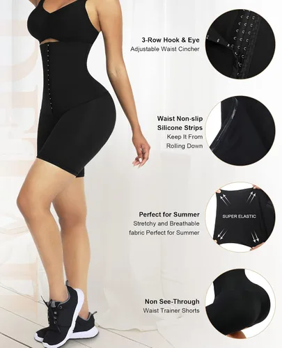 Vista 5 de FeelinGirl Body Shaper for Women Tummy Control High Waist Shapewear Shorts Butt Lifter Thigh Slim Waist Trainer Shorts
