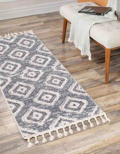 Vista 11 de Unique Loom Cherokee Collection Gatlinburg - Alfombra rectangular de 2 x 3 pies 1 pulgada, color blanco y negro