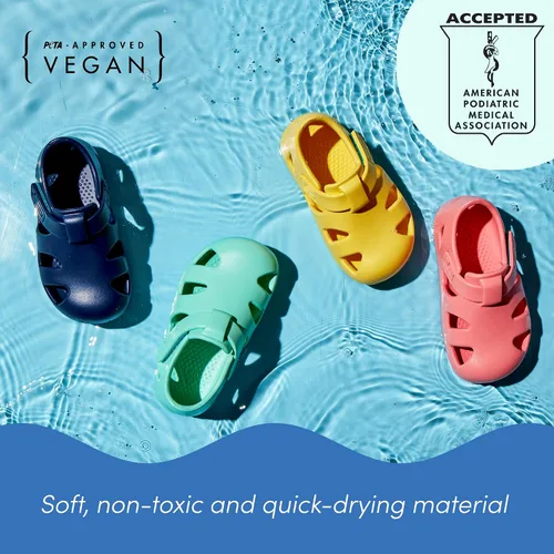 Vista 3 de Ten Little - Sandalias de agua para bebés, niños pequeños y niños, ajustables, sandalias de agua con punta cerrada para niños y niñas, ligeras