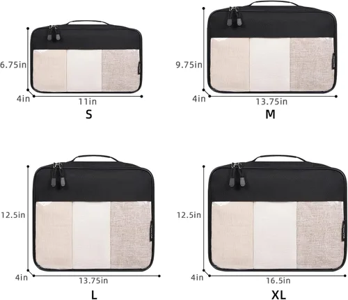 Vista 2 de BAGAIL Organizadores de embalaje transparentes para accesorios de viaje, maleta de equipaje