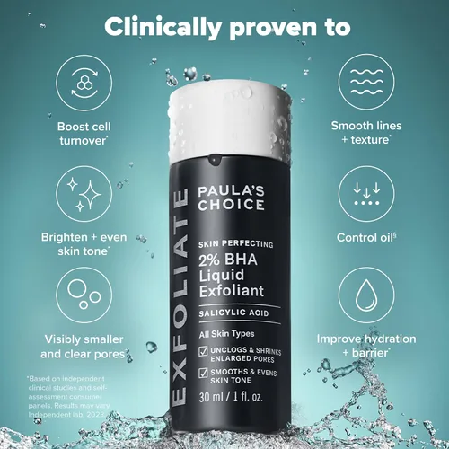 Vista 5 de Paula's Choice Skin Perfecting - Exfoliante líquido BHA al 2%, exfoliante facial de ácido salicílico para poros dilatados, tamaño de viaje 1 onza
