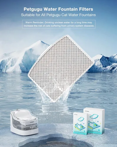 Vista 2 de PETGUGU 1 paquete de filtros de repuesto de fuente de agua para gatos para PF1/PF1L, juego de filtros de fuente automática especial para mascotas