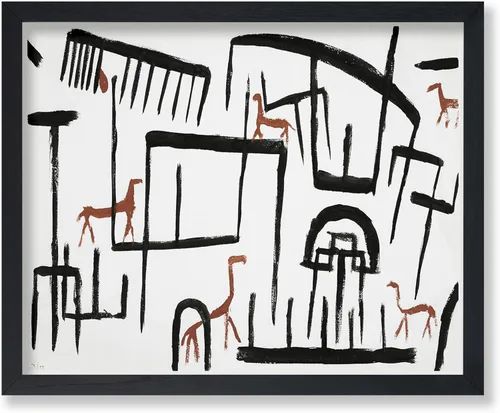Vista 64 de Poster Master Póster clásico, impresión expresionista vintage, regalo para artistas, amigos, animales en un recinto, horquilla, abstracto, cubismo