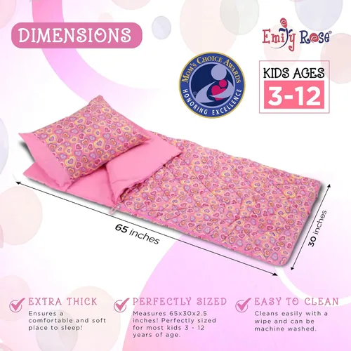 Vista 6 de Emily Rose Pink Toddler Nap Mat Set with Warm Blanket