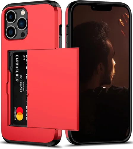 Vista 12 de Nvollnoe Funda para iPhone 11 con tarjetero resistente de protección de doble capa a prueba de golpes, ranura para tarjetas oculta, funda delgada