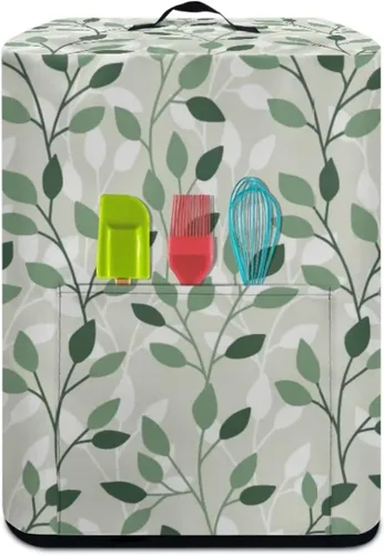 Vista 3 de Cubierta aislada para electrodomésticos de cocina con asa superior y bolsillos de almacenamiento para mujer, regalo para mujer, color verde hoja
