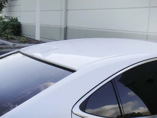 Vista 2 de JR2 Color blanco pintado para 2005 2006 2007 2008 2009 2010 Dodge Charger Alerón de techo de ventana trasera
