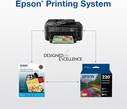 Vista 6 de Epson 220 DURABrite Ultra Ink - Paquete combinado de cartuchos de color y negro de capacidad estándar (T220120-BCS) funciona con Workforce WF-2630