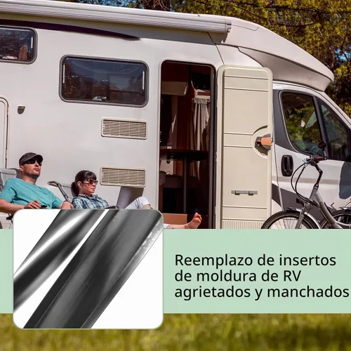 Vista 3 de Cubierta de tornillo de moldura de vinilo negro de 1 pulgada para caravana, barco, cámper, remolque de viaje (25 pies)
