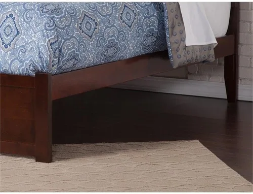 Vista 4 de Cama con plataforma de almacenamiento Urban Queen en nogal
