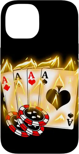 Vista 4 de Burning Four Aces Poker Cool Quad Aces Poker Player Gift Case for iPhone 17