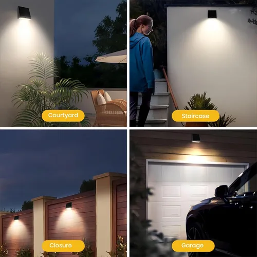Vista 6 de SOTTLOT Luces Solares para Exteriores, 1000LM IP65 Luces de Inundación Solares Impermeables con 4 Modos, Luz Solar de Pared 4000K con Sensor