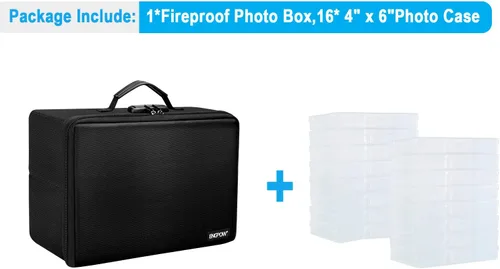 Vista 4 de ENGPOW Banco otomano de almacenamiento de 30 pulgadas, banco de almacenamiento plegable ignífugo+caja de almacenamiento de fotos con 16 interiores