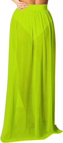 Vista 2 de Jumppmile Traje de baño de malla transparente con volantes para mujer