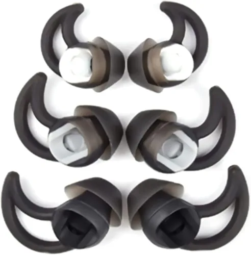 Vista 4 de 3 pares S/M/L de silicona de repuesto en el oído puntas de auricular Set auriculares para Bo-se QC20 QC20i SoundSport SIE2i IE2 IE3 Negro