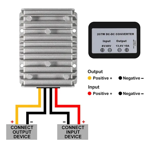 Vista 2 de DIANN Convertidor reductor de voltaje CC de 8 V/40 V a 13.8 V 10 A, regulador de voltaje automático reductor de voltaje, convertidor de potencia