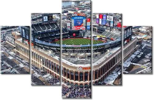 Vista 36 de Busch Stadium Baseball Home Decor St. Louis, Missouri Cityscape - Pósteres e impresiones artísticas de pared de 5 piezas de estadios de béisbol