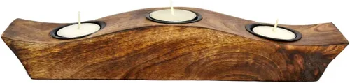 Vista 8 de eTroves Juego de portavelas de madera, portavelas votivas de madera de mango con diseño de barco de madera de mango, portavelas de madera