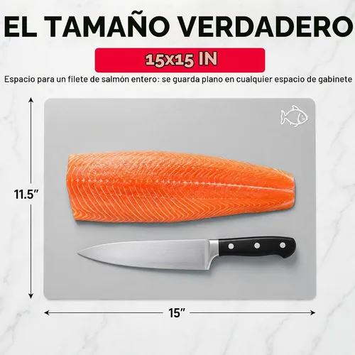 Vista 2 de Juego de 4 alfombrillas flexibles de plástico para tabla de cortar