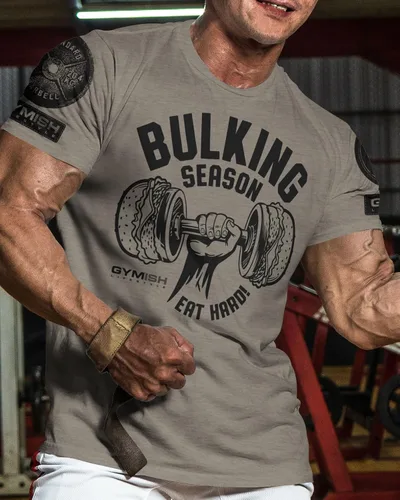 Vista 2 de Camisas de entrenamiento para hombres, camiseta de gimnasio para temporada de volumen, divertida camiseta de levantamiento