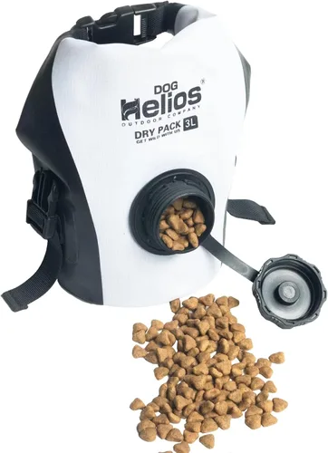 Vista 3 de Dog Helios 'Grazer' Bolsa dispensadora de alimentos secos impermeable para viajes al aire libre, 3L, naranja