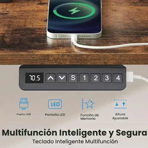 Vista 7 de Marco de escritorio de pie con motor doble: patas de escritorio eléctrico ajustables en altura, base de escritorio resistente para sentarse