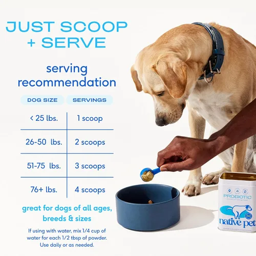 Vista 9 de Native Pet Probiótico para perros y aceite omega para perros Polvo probiótico creado por veterinarios para perros para problemas digestivos 8