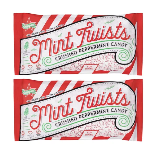 Vista 9 de Atkinson's Natural Mint Twists Peppermint Red and White Bolsa de 2 libras Mentas suaves envueltas a granel, sin gluten, kosher, veganas. Ideal