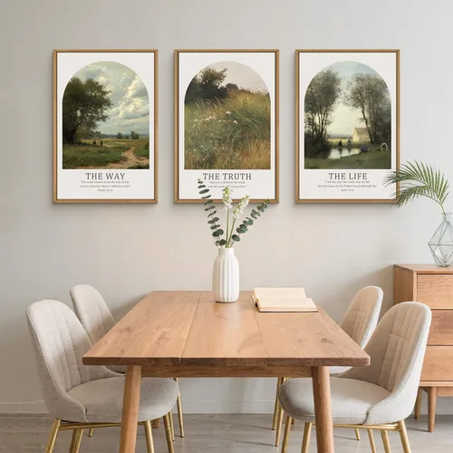 Vista 18 de FWIEXA Juego de Arte de Lienzo Bohemio Enmarcado para Pared, Cuadros Botánicos Verde Salvia Decoración de Pared, Impresiones de Arte de Plantas