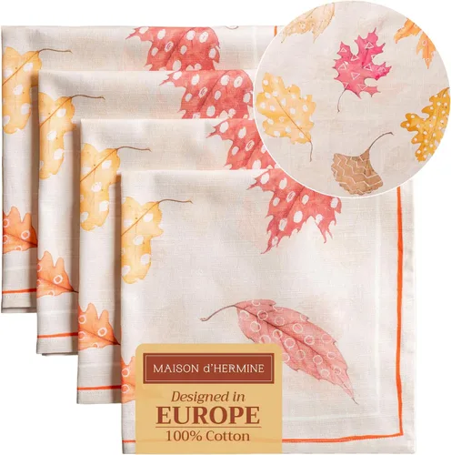 Vista 68 de Maison d' Hermine Juego de 4 servilletas de tela 100% algodón, suaves y duraderas, servilletas cuadradas reutilizables para uso diario, lavables