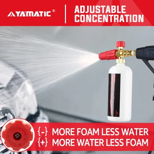 Vista 6 de YAMATIC Pistola de lavado a presión corta con cañón de espuma, MAX 4000 PSI Kit de pistola de espuma para lavado de autos, adaptador M22-0.551 in