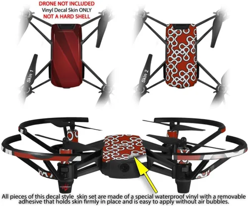 Vista 2 de Skin Wrap 2 Pack para DJI Ryze Tello Drone vintageid 25 rojo Drone No Incluidas
