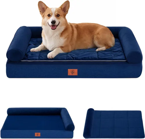 Vista 23 de GTPLAYER Dog Bed, Egg-Crate Foam Pressure Relief with Waterproof Washable Pet Bed 23.6" with 2-in-1 Cooling/Warming Pad, Non-Slip Bottom, Detachable