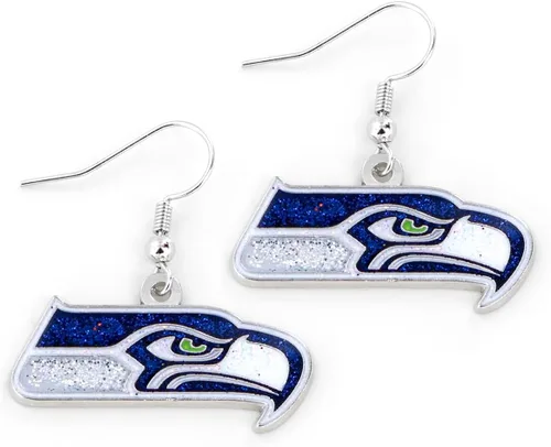 Vista 23 de aminco NFL - Aretes deslumbrantes con purpurina para mujer