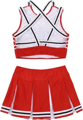 Vista 6 de Nikiikoo - Disfraz de animadora para mujer, con minifalda plisada, uniforme de animadora, ropa de baile