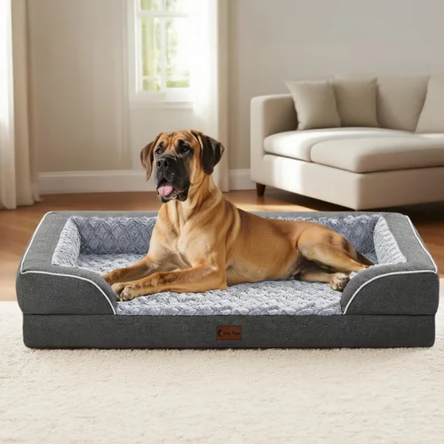 Vista 114 de Camas ortopédicas para perros grandes, cama de espuma viscoelástica impermeable para mascotas grandes con lados 89x56 cm, sofá para perros grandes