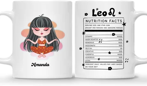 Vista 23 de Gossby Taza de café personalizada con signo de acuario, taza personalizada de horóscopo de 11 onzas para mujeres con diseño, nombre, información