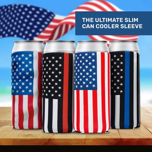 Vista 3 de QualityPerfection - Fundas delgadas para enfriar latas, bebidas energizantes, cervezas, distintos diseño, de 12 onzas (354 ml), de neopreno