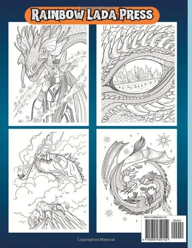 Vista 2 de The Dream World Of Dragons Coloring Book 40 Unique Hand-Drawn Magical and Fantasy Designs