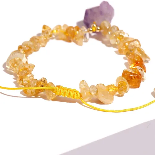 Vista 5 de Jewever Chip Reiki - Pulsera de cristal de cuarzo rosa con amatista cruda para mujer, cristales curativos y piedras preciosas para yoga, meditación