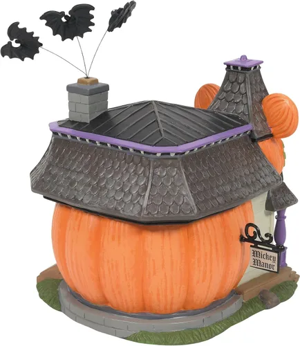 Vista 3 de Department 56 Disney Halloween Village Mickey's Pumpkintown Haunted Manor - Edificio iluminado, 6.81 pulgadas, multicolor