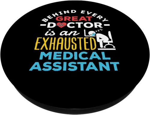 Vista 2 de Medical Assistant CMA MA Exhausted Funny Appreciation Gift PopSockets - Agarre y soporte para teléfonos y tabletas