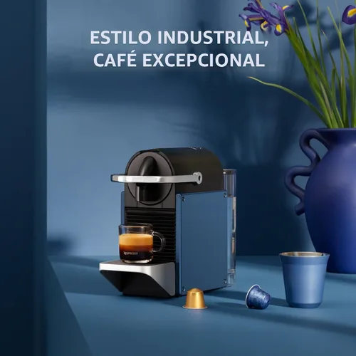 Vista 5 de Máquina de café expreso Pixie de Nespresso por De'Longhi, Azul Oscuro