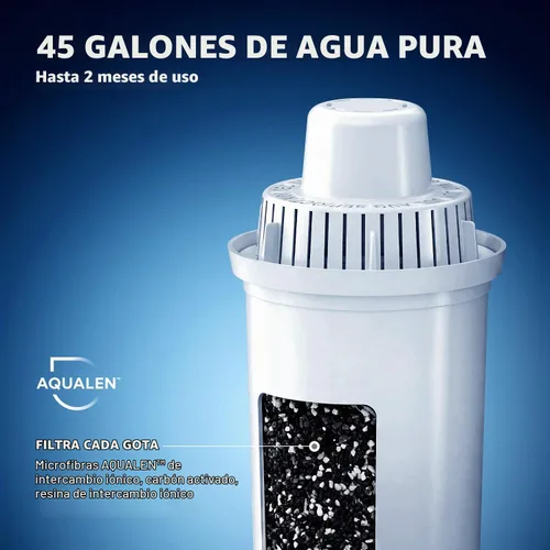 Vista 5 de AQUAPHOR - Jarra con filtro de agua ideal de 7 tazas con 1 filtro B15 - Negro