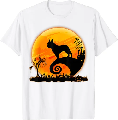 Vista 102 de Camiseta divertida de disfraz de Halloween para perro y luna de Bulldog francés, Negro, S