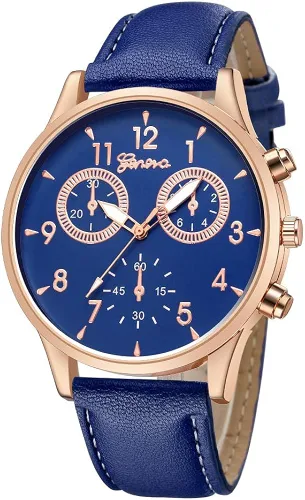Vista 8 de Yunanwa Paquete de 6 relojes de cuarzo de cuero para hombre, Ginebra para niños, casual, de vestir, de pulsera al por mayor, Reloj de cuarzo