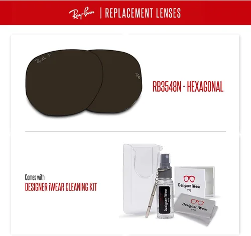 Vista 4 de Ray-Ban Original HEXAGONAL RB3548N Replacement Lenses+BUNDLE with ACCESSORY EYEWEAR KIT